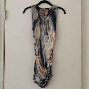 Gypsie knit tie dyed dress with side ruching